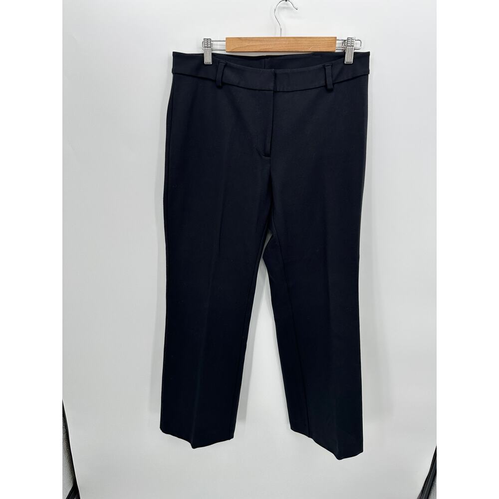 Lands' End Womens Black Slacks Dress Pants Sz 12 Career Office Stretch Viscose